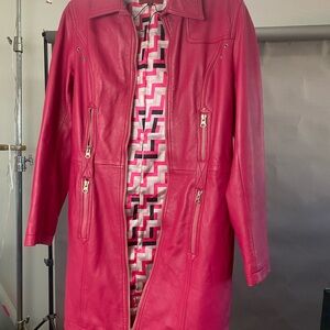 Chic Pink Leather Jacket for Women